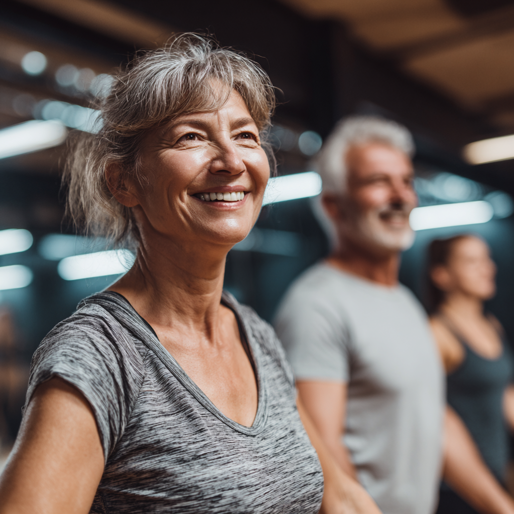 Confident Ukrainian adults of different ages showing improved fitness and strength through consistent training